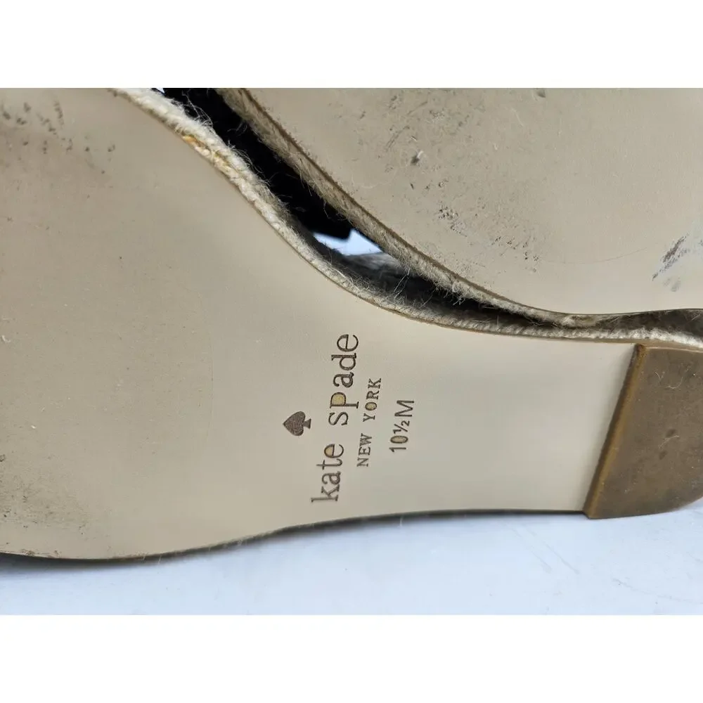 Kate Spade New York Womens Size 10.5 M Espadrille‎ Knot-Front Wedge Sandals